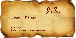 Jéger Kinga névjegykártya